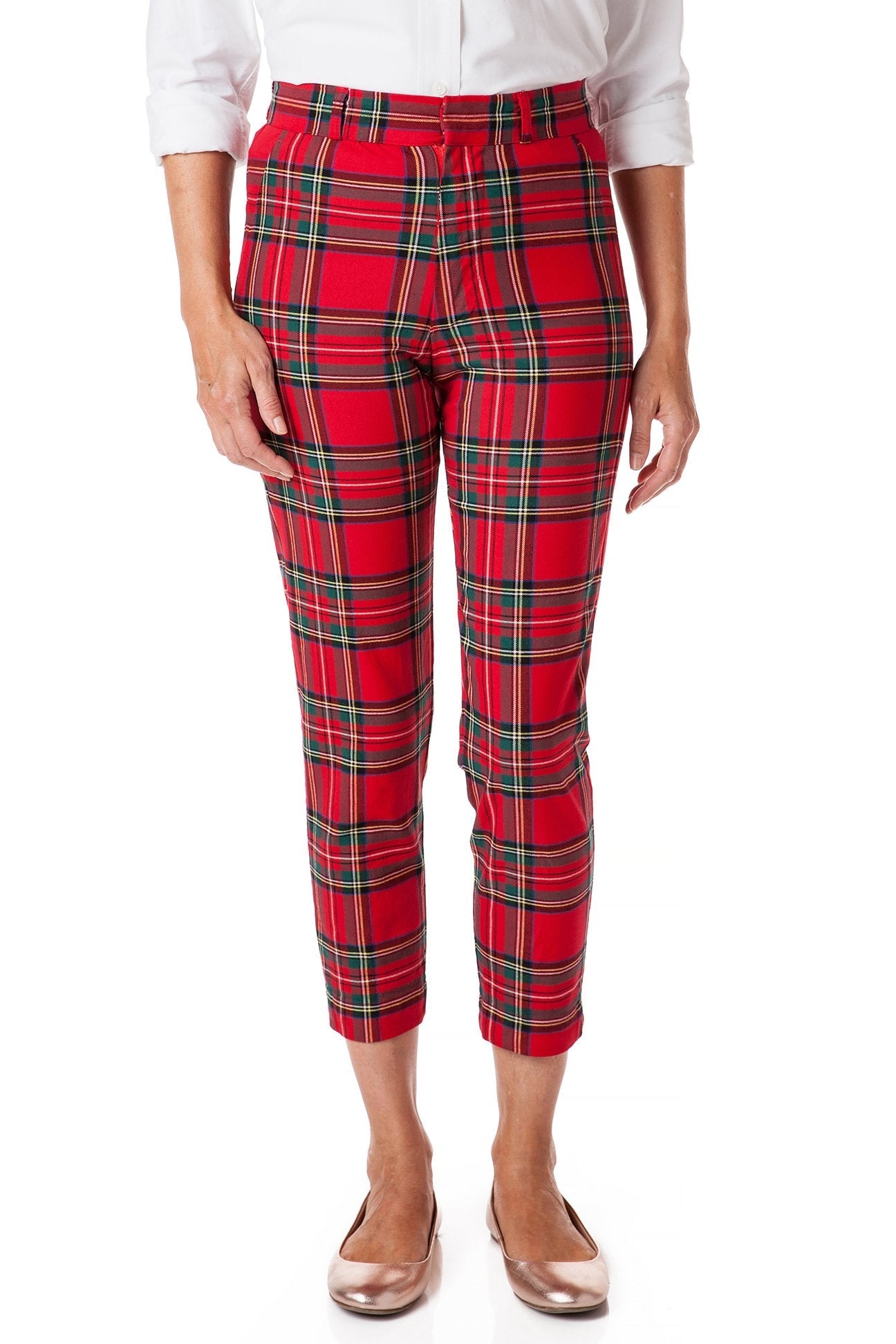 Twill Pajama Pants - Red/plaid - Ladies