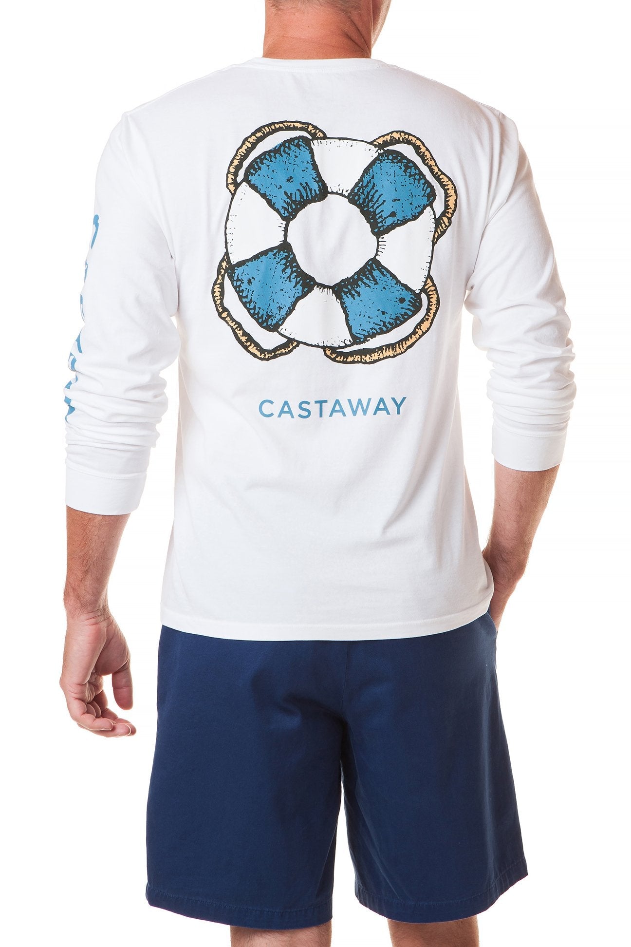 Castaway Mens Long Sleeve Island – Shirt White Castaway Tee Nantucket