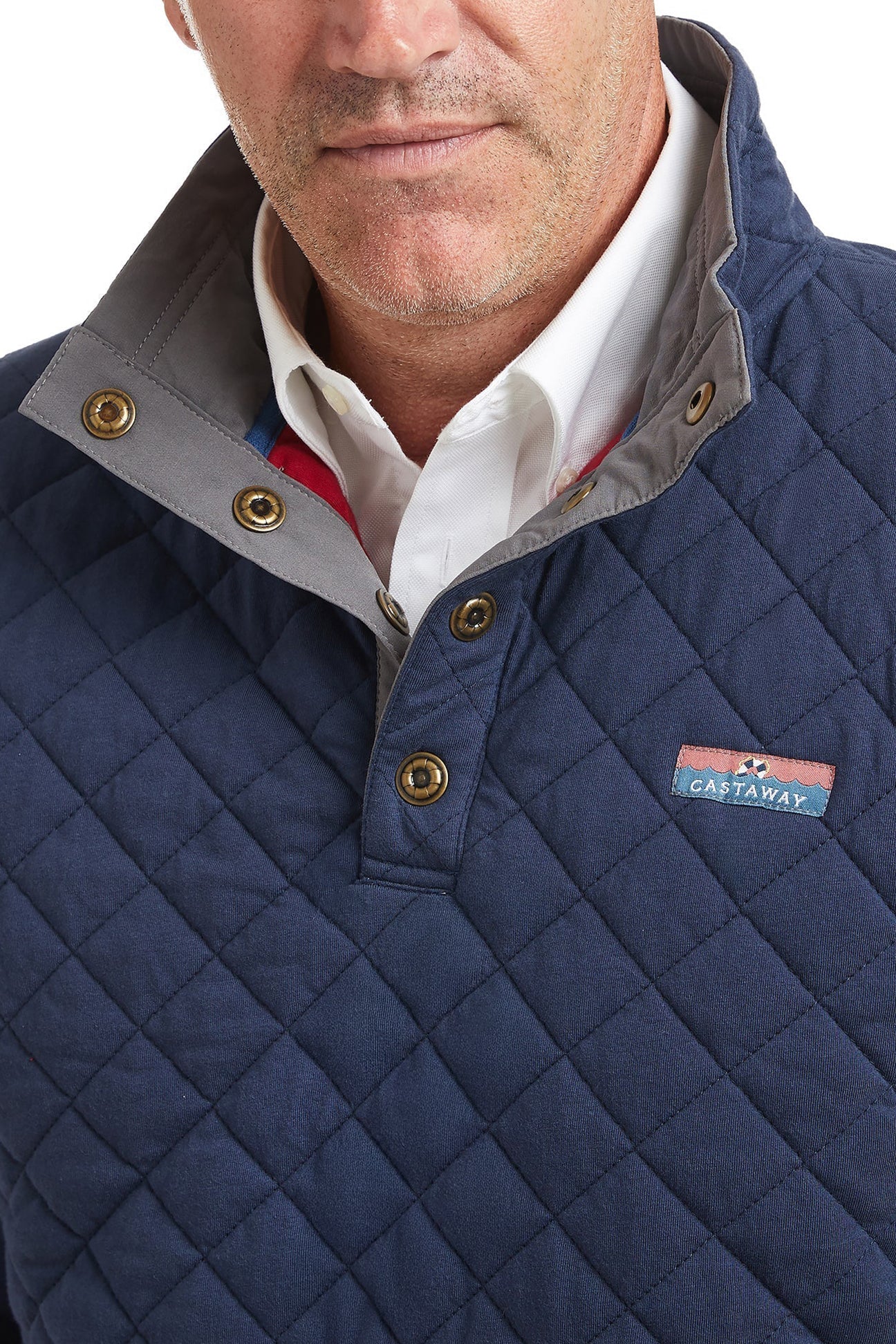 Cross Rip Quilted Sweatshirt Nantucket Navy