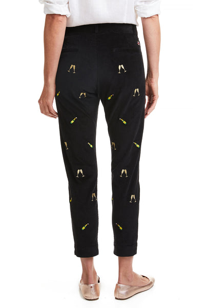 Beachcomber Corduroy Ankle Capri Black with Champagne Toast LADIES PANTS Castaway Nantucket Island