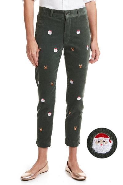 Beachcomber Corduroy Ankle Capri Olive with Christmas Night LADIES PANTS Castaway Nantucket Island