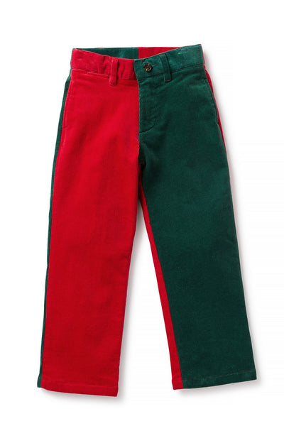 Boys Beachcomber Corduroy Pant Hunter and Crimson Panel BOYS PANTS Castaway Nantucket Island