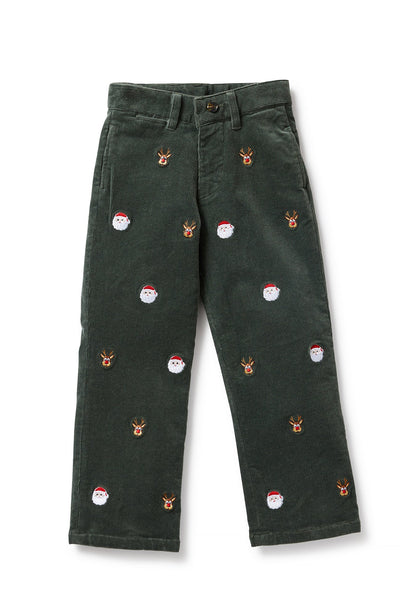 Boys Beachcomber Corduroy Pant Olive with Christmas Night BOYS PANTS Castaway Nantucket Island