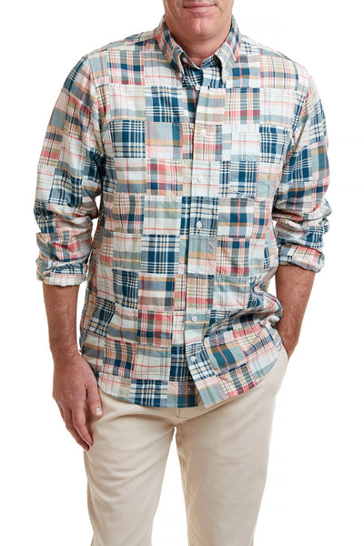 Chase Shirt Grey Lady Patch Madras MENS SPORT SHIRTS Castaway Nantucket Island