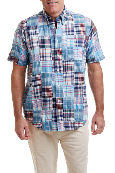 Chase Short Sleeve Shirt Seapoint Patch Madras MENS SPORT SHIRTS Castaway Nantucket Island