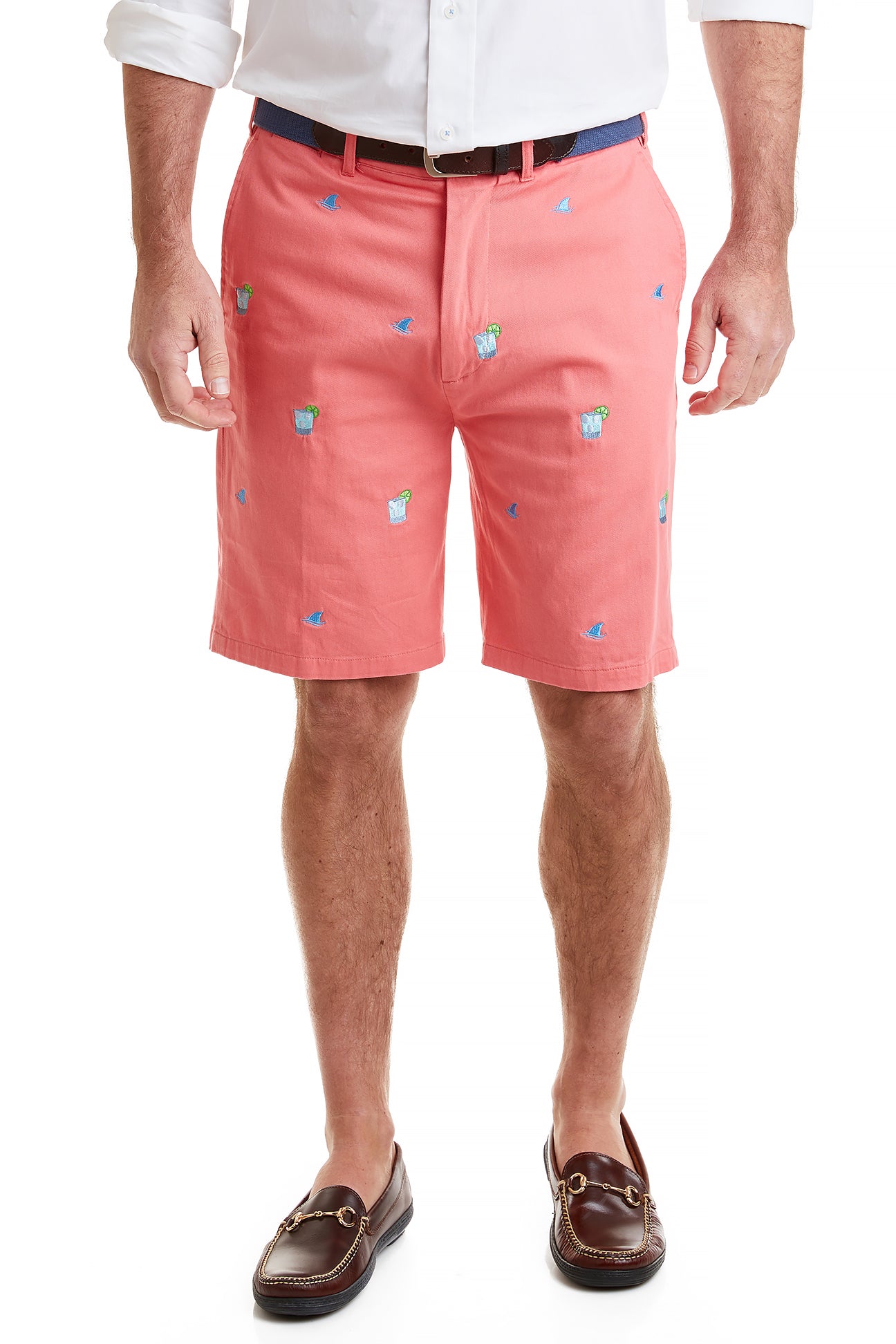 Cisco Short Stretch Twill Sunset with Fin & Tonic MENS EMBROIDERED SHORTS Castaway Nantucket Island