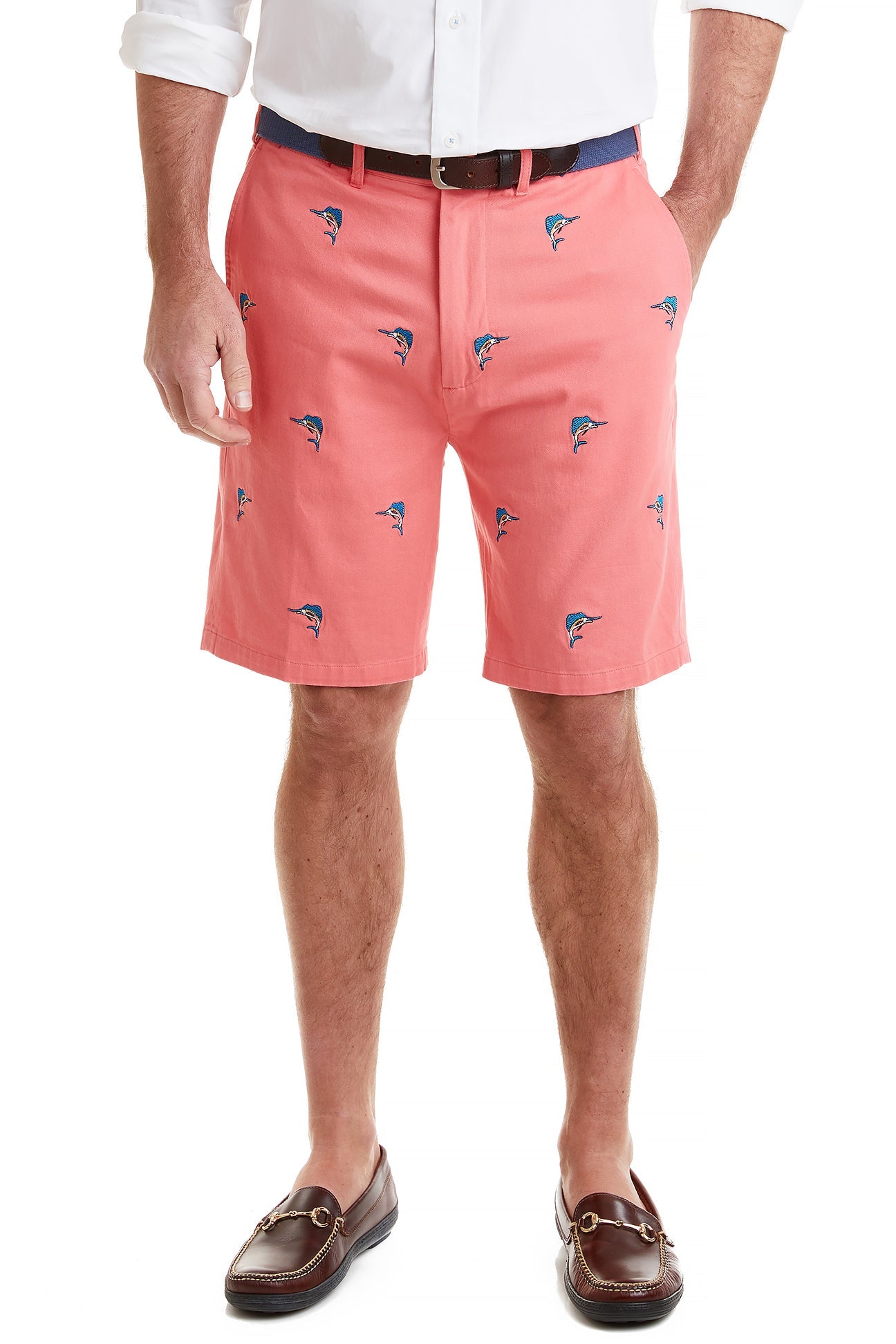 Cisco Short Stretch Twill Sunset with Sailfish MENS EMBROIDERED SHORTS Castaway Nantucket Island