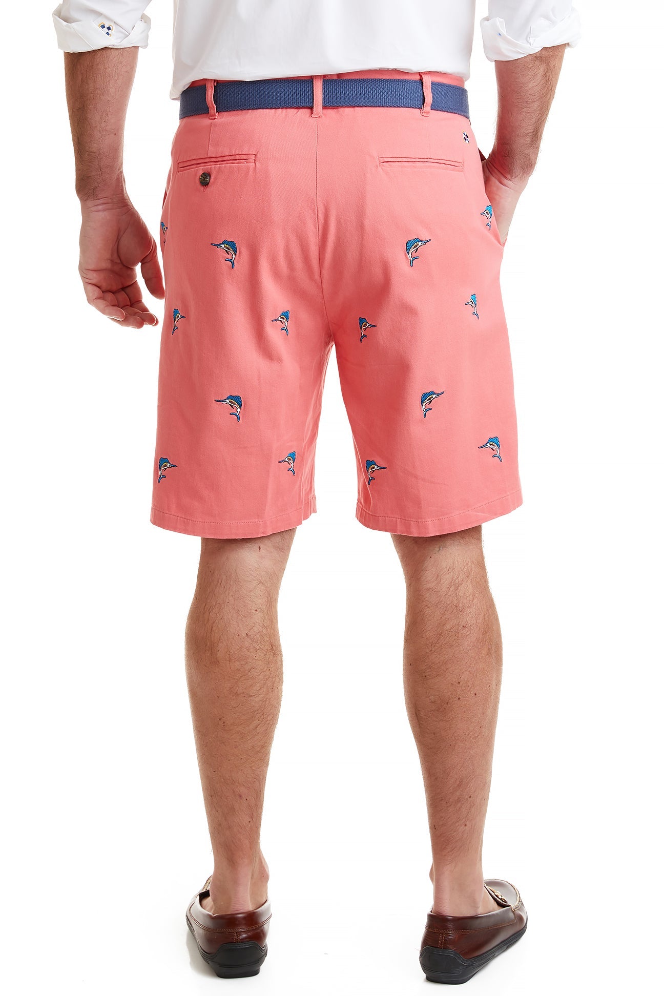 Cisco Short Stretch Twill Sunset with Sailfish MENS EMBROIDERED SHORTS Castaway Nantucket Island