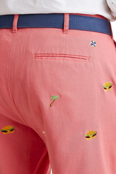 Cisco Short Stretch Twill Sunset with Seeking Paradise MENS EMBROIDERED SHORTS Castaway Nantucket Island