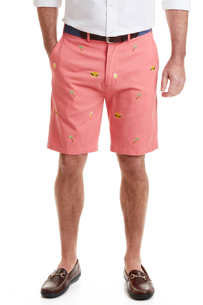 Cisco Short Stretch Twill Sunset with Seeking Paradise MENS EMBROIDERED SHORTS Castaway Nantucket Island