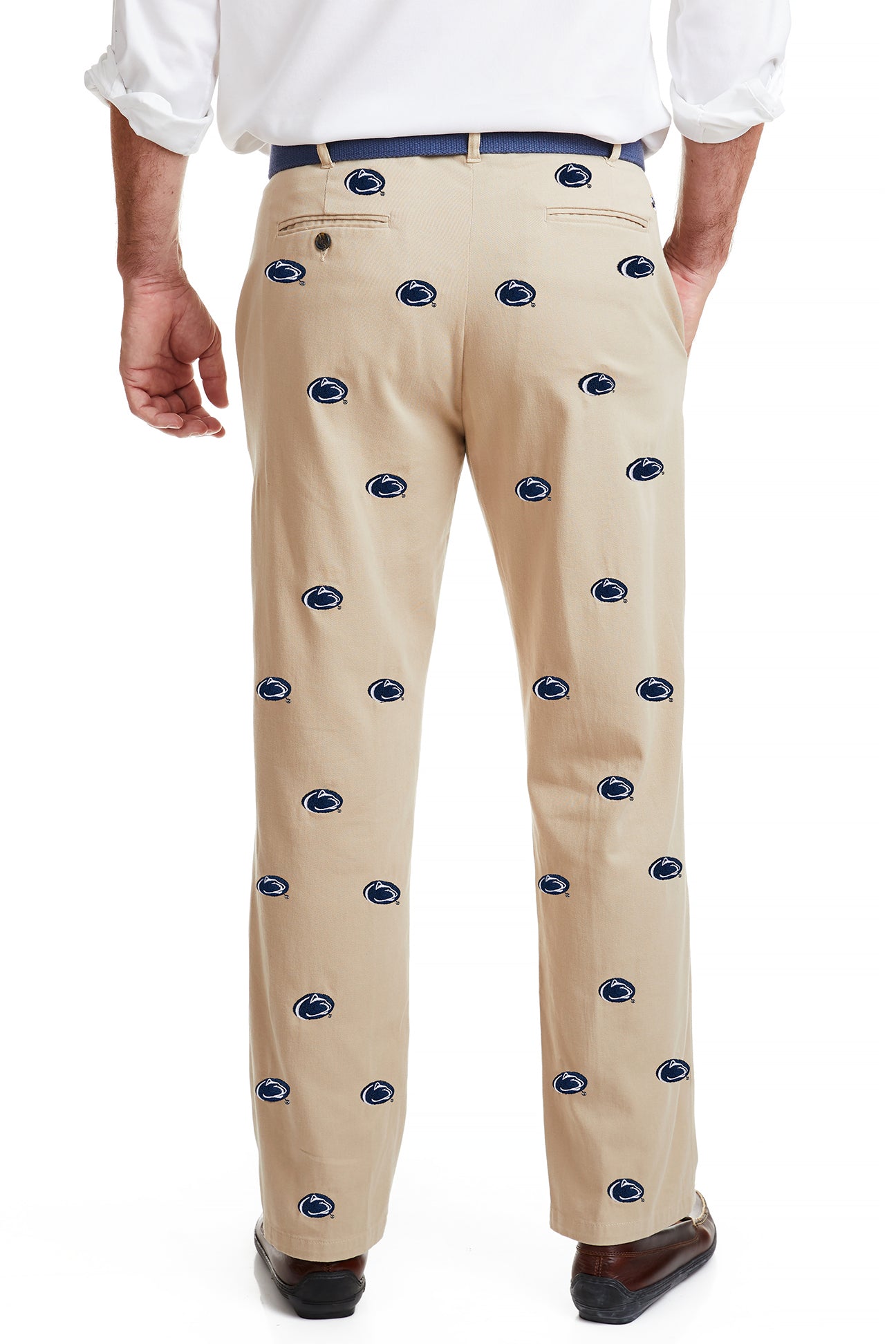 Collegiate Stretch Twill Pant Khaki with Penn State MENS EMBROIDERED PANTS Castaway Nantucket Island