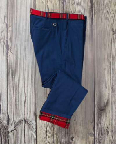 Flannel Lined Nantucket Navy Harbor Pant With Royal Stewart Tartan MENS PANTS Castaway Nantucket Island