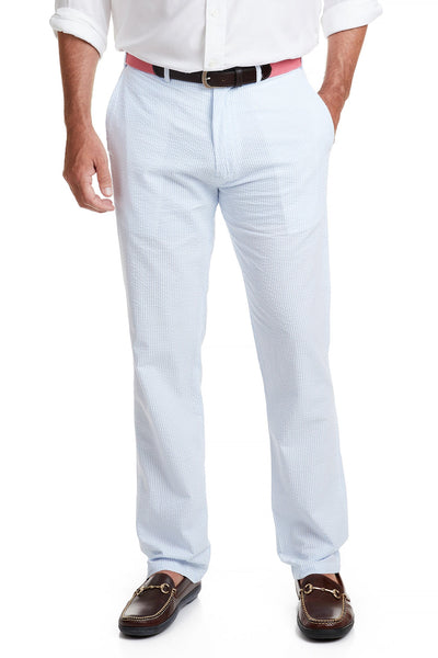 Harbor Pant Blue Seersucker MENS PANTS Castaway Nantucket Island