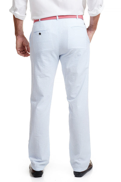 Harbor Pant Blue Seersucker MENS PANTS Castaway Nantucket Island