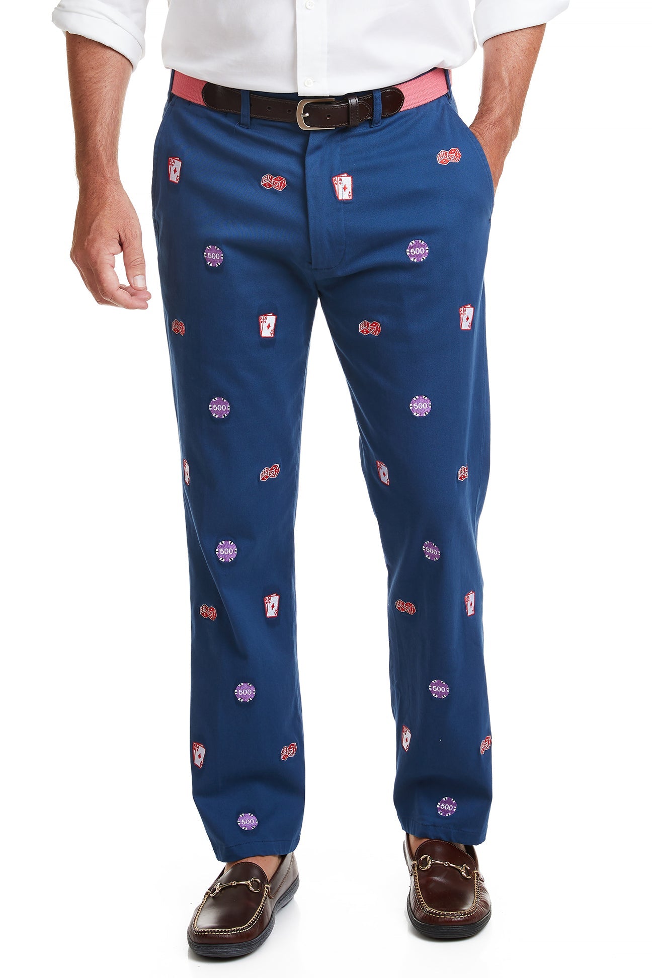 Harbor Pant Nantucket Navy with Vegas Baby MENS EMBROIDERED PANTS Castaway Nantucket Island