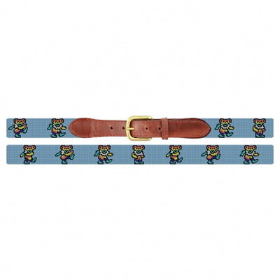 Needlepoint Belt Dancing Bears Tie Dye MENS BELTS Castaway Nantucket Island