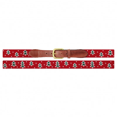 Needlepoint Belt Red Oh Christmas Tree MENS BELTS Smathers & Branson