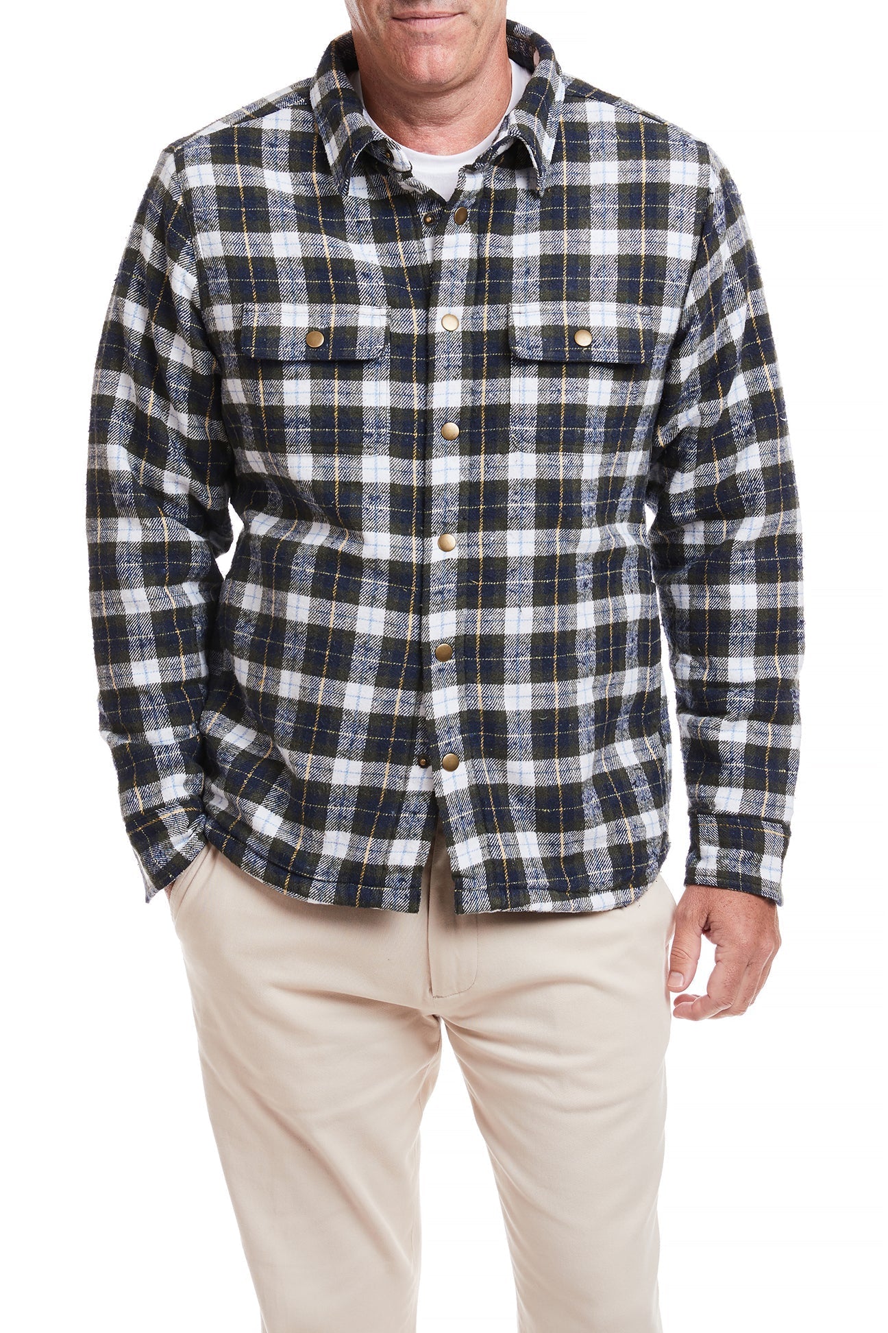 Shacket Nantucket Flannel Windowpane MENS OUTERWEAR Castaway Nantucket Island