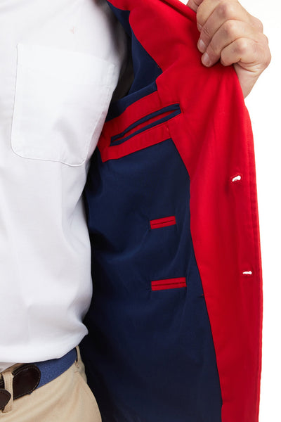 Spinnaker Blazer Bright Red with Christmas Tree MENS OUTERWEAR Castaway Nantucket Island