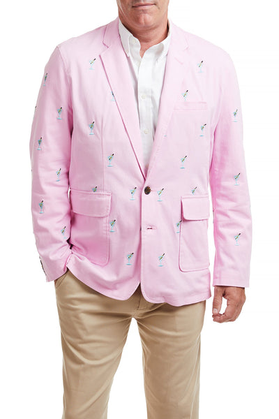 Spinnaker Blazer Pink with Martini MENS OUTERWEAR Castaway Nantucket Island