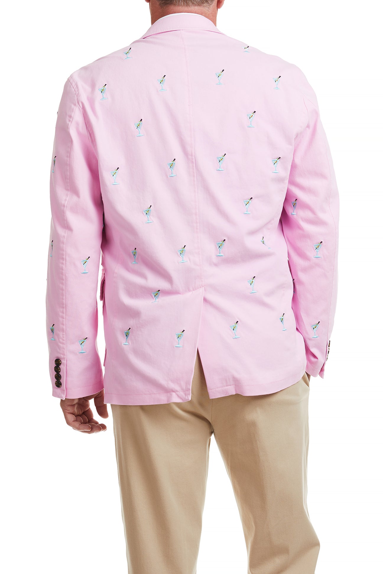 Spinnaker Blazer Pink with Martini MENS OUTERWEAR Castaway Nantucket Island