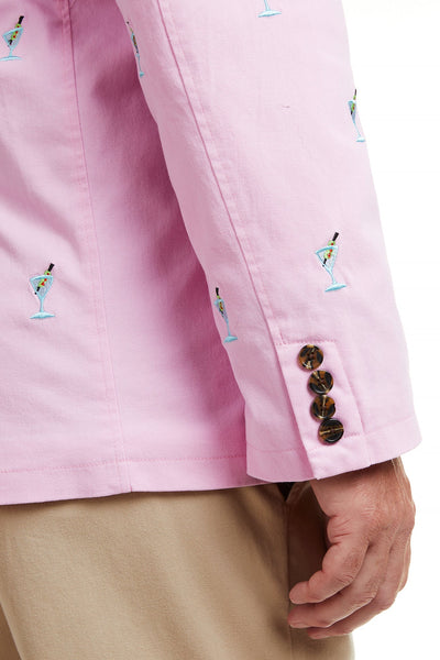 Spinnaker Blazer Pink with Martini MENS OUTERWEAR Castaway Nantucket Island