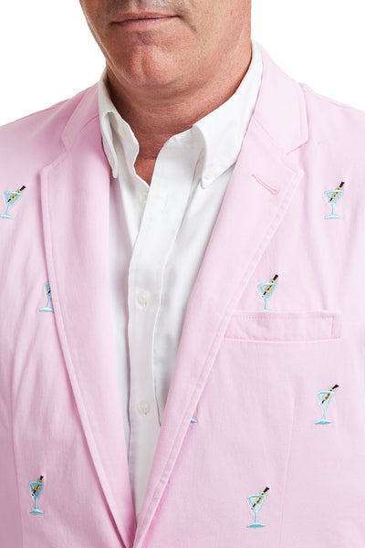 Spinnaker Blazer Pink with Martini MENS OUTERWEAR Castaway Nantucket Island