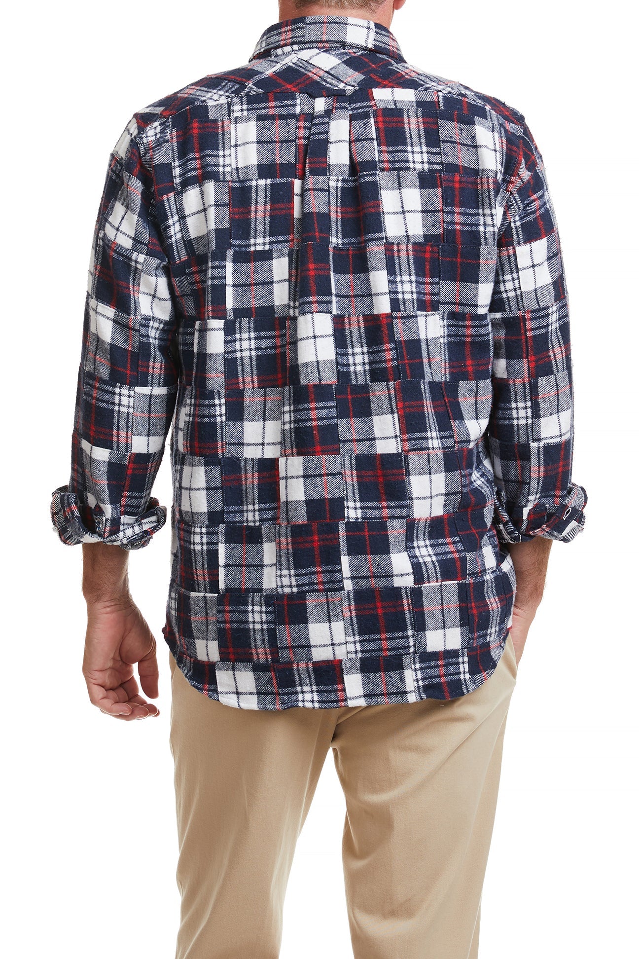 Straight Wharf Shirt Juno Patch Madras Flannel MENS SPORT SHIRTS Castaway Nantucket Island