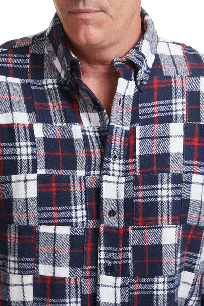 Straight Wharf Shirt Juno Patch Madras Flannel MENS SPORT SHIRTS Castaway Nantucket Island