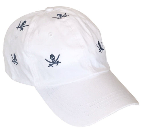 Baseball Cap White With Calico Jack - MENS TOPS - Castaway Nantucket Island