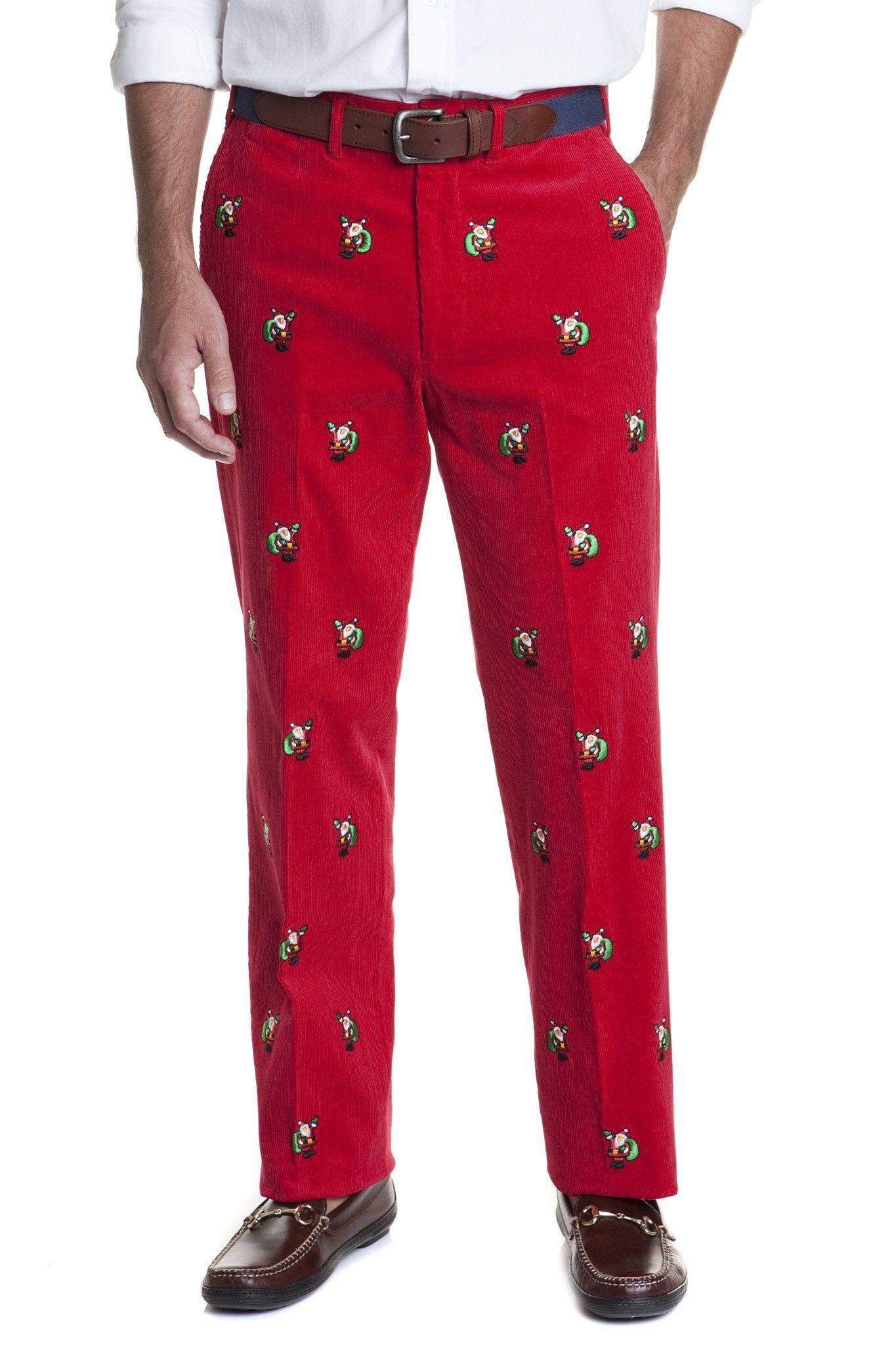 Beachcomber Corduroy Pant Crimson with Santa - ARCHIVED - Castaway Nantucket Island