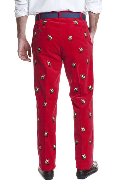 Beachcomber Corduroy Pant Crimson with Santa - ARCHIVED - Castaway Nantucket Island