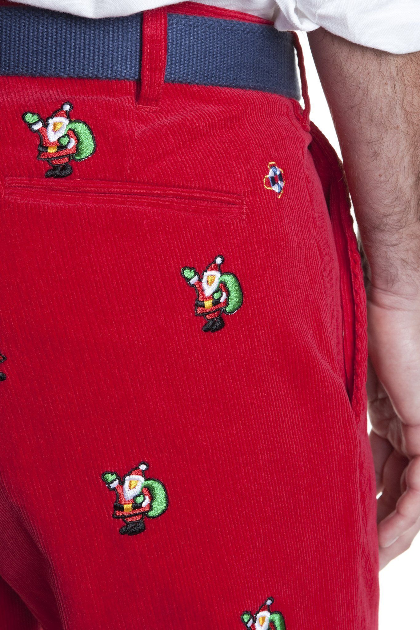 Beachcomber Corduroy Pant Crimson with Santa - ARCHIVED - Castaway Nantucket Island