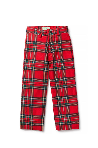 Boys Port Pant Stretch Twill Royal Stewart Tartan Plaid