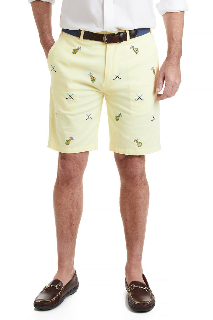 Castaway Nantucket Island Cisco Short Neon Yellow with Golf Bags Crossed Clubs 44 Yellow 9 Inseam