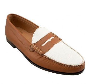 Handmade Men Tan Brown Leather Penny Loafer Shoes, Men Classic