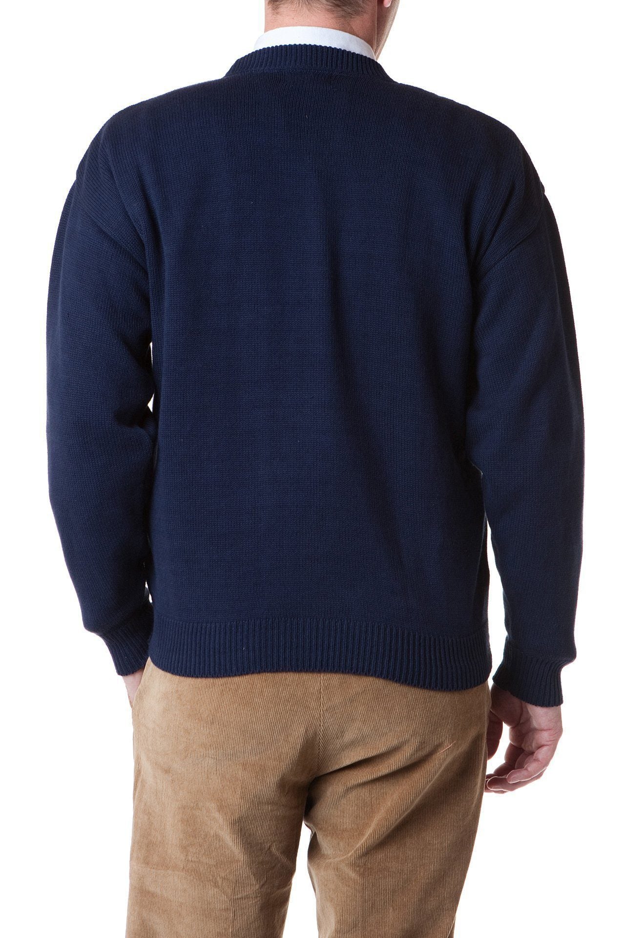 Men's Pure Cotton Crewneck Sweater Blue
